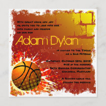 Bar de baloncesto Mitzvah Invitación