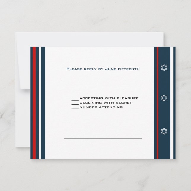 Bar de béisbol Mitzvah RSVP (Anverso)