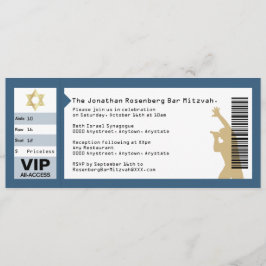 Bar de boletos Mitzvah Invitación Marina Azul