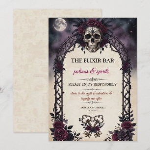 Bar de Elixir de Cráneo Gótico Invitación de Hallo