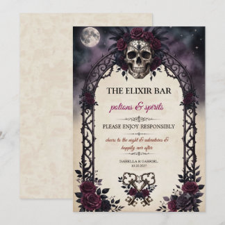 Bar de Elixir de Cráneo Gótico Invitación de Hallo