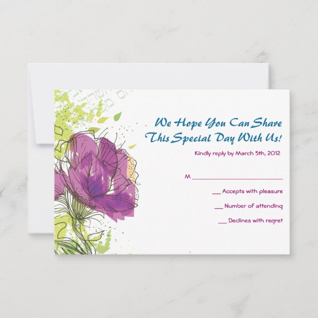Bar de flores pintadas Invitación a la Estrella de (Anverso)