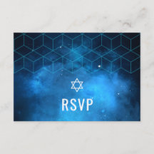 Bar de galaxia espacial azul Mitzvah RSVP