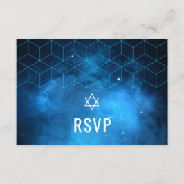 Bar de galaxia espacial azul Mitzvah RSVP