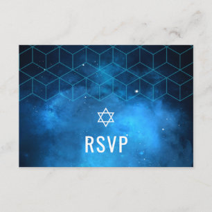 Bar de galaxia espacial azul Mitzvah RSVP