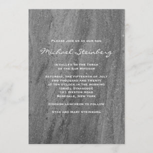 Bar de granito elegante Invitación Mitzvah