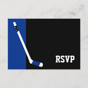 Bar de hockey azul negro Mitzvah RSVP