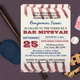 Bar de la mirada del béisbol Invitación Mitzvah