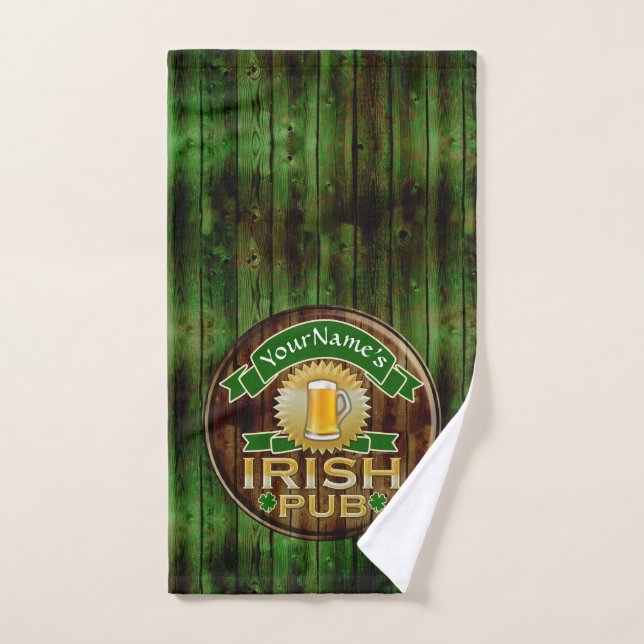 Bar de nombres personalizados Rótulo de pub irland (Toalla de mano)