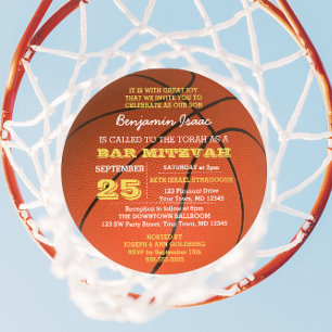 Bar de Ronda de Oro de Baloncesto Invitación Mitzv