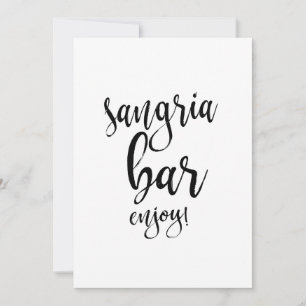 Bar de Sangría Letrero de Boda Caligrafía Asequibl