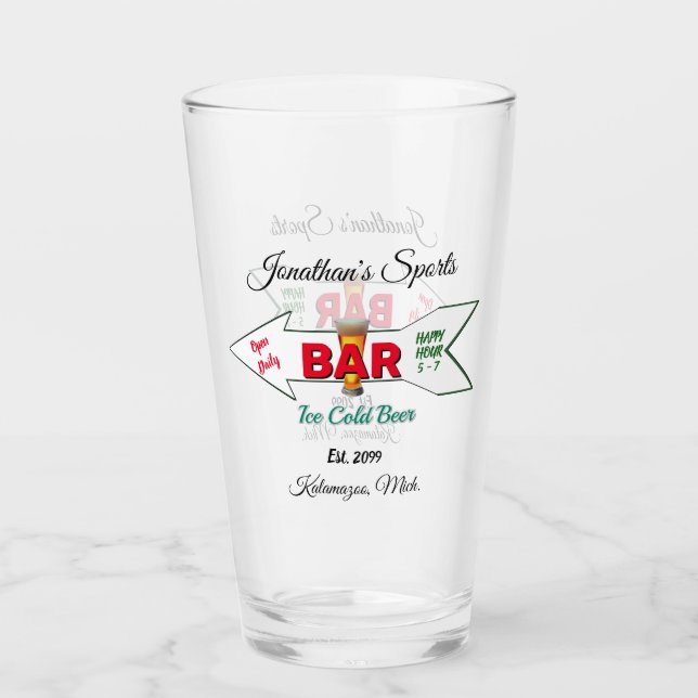 Bar Deportivo Hogar Cerveza Soda Tumblers Glass (Anverso)