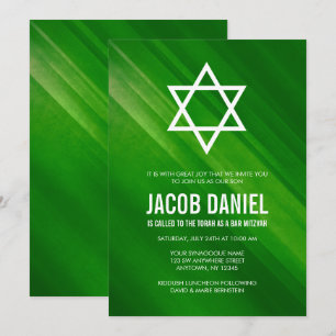 Bar Grunge verde moderno Invitaciones Mitzvah