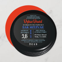 Bar HOCKEY PUCK Bat Mitzvah Invitación