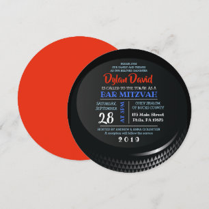 Bar HOCKEY PUCK Bat Mitzvah Invitación