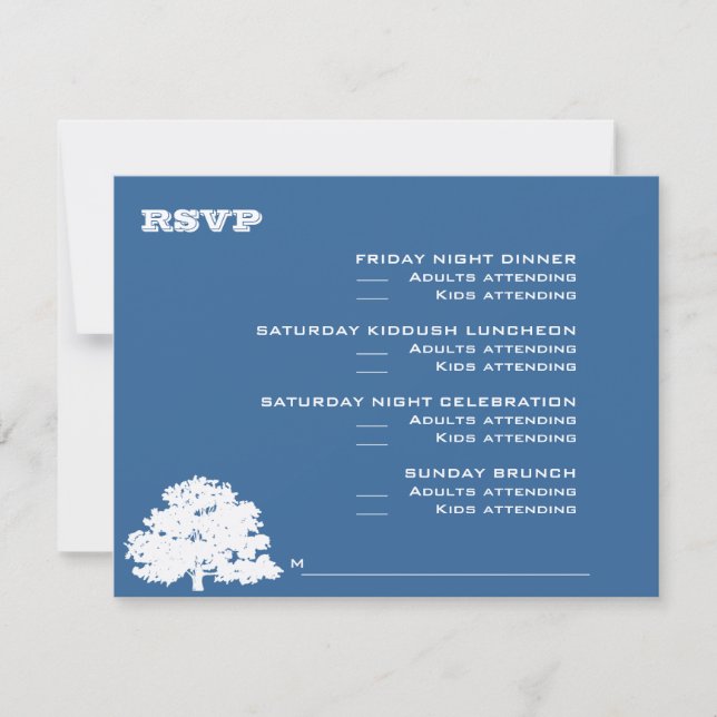 Bar Mitzvah Boda RSVP de Ashton Tree (Anverso)