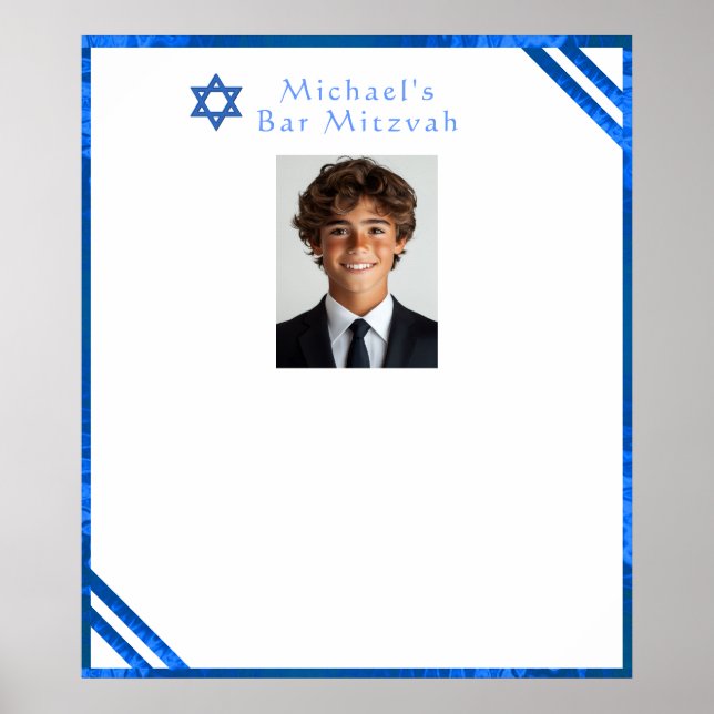 Bar Mitzvah Estrella Azul de David Foto Señal de E (Frente)