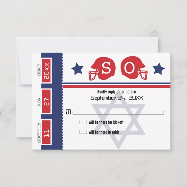 Bar Mitzvah Football Ticket RSVP (Anverso)