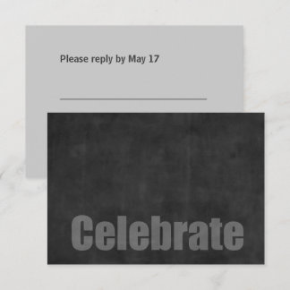 Bar Mitzvah Grunge Carbón - Tarjeta RSVP