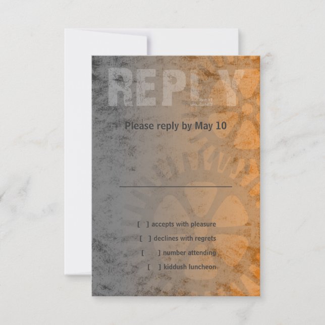 Bar Mitzvah Grunge Industrial RSVP (Anverso)