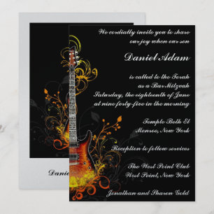 Bar Mitzvah Guitar Invitación