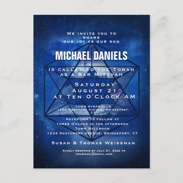 Bar Mitzvah Invitación (Anverso)