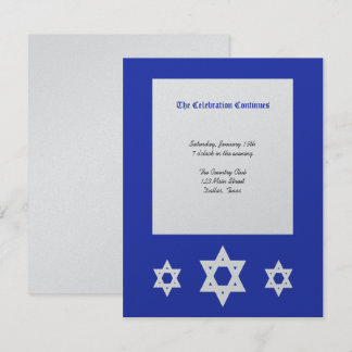 Bar Mitzvah Invitación a la recepción - Plata Metá