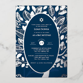 Bar Mitzvah Invitación Árbol de RELIEVE METALIZADO