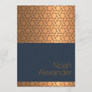 Bar Mitzvah Invitación Blue Gold Magen David
