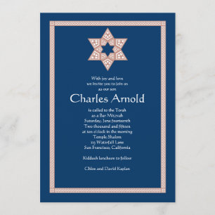 Bar Mitzvah Invitación Charles Star de David