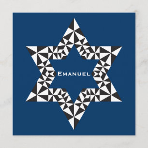 Bar Mitzvah Invitación Emanuel Star David Navy