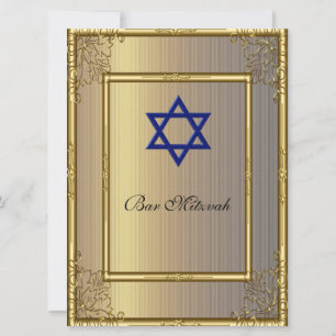Bar Mitzvah Invitación Gold