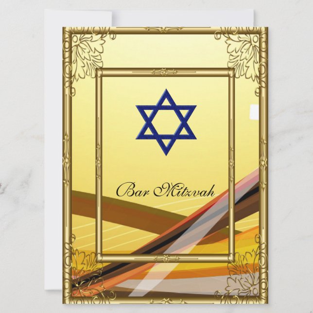 Bar Mitzvah Invitación Gold 2 (Reverso)