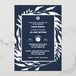 Bar Mitzvah Invitación Real Relieve metalizado Aga