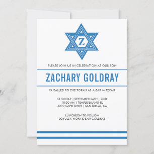 Bar Mitzvah Invitaciones Estrella tradicional de D