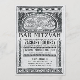 Bar Mitzvah Invitaciones Vintage Mystical