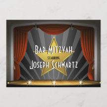 Bar Mitzvah Movie Star Invitación