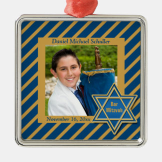 Bar Mitzvah Photo Keepsake Ornamento Metalizado