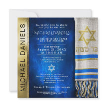 Bar Mitzvah Prayer Shawl Invitación