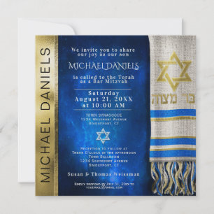 Bar Mitzvah Prayer Shawl Invitación