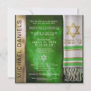 Bar Mitzvah Prayer Shawl Invitación