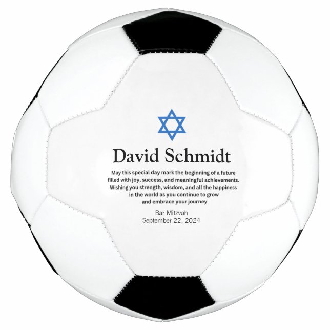 Bar Mitzvah Regalos de la pelota de fútbol para ni (Anverso)