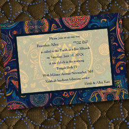 Bar Mitzvah Resumen Invitación al diseño de fondo