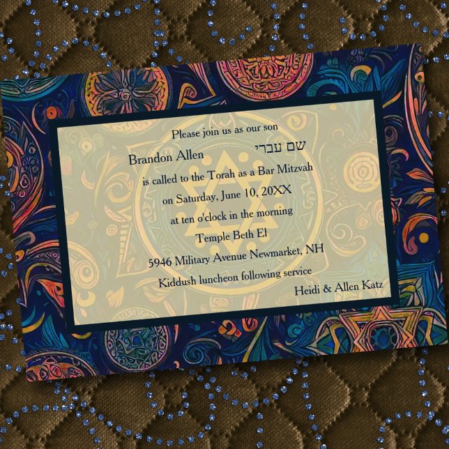 Bar Mitzvah Resumen Invitación al diseño de fondo (Subido por el creador)
