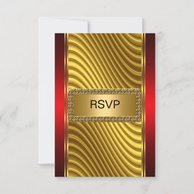 Bar Mitzvah rsvp Dorado y Rojo (Anverso)