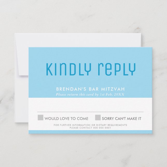 BAR MITZVAH RSVP linda y elegante estrella de davi (Anverso)