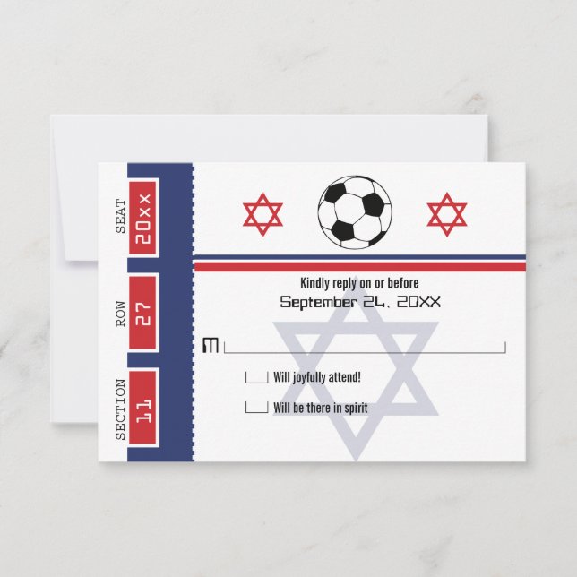 Bar Mitzvah Soccer Ticket RSVP (Anverso)