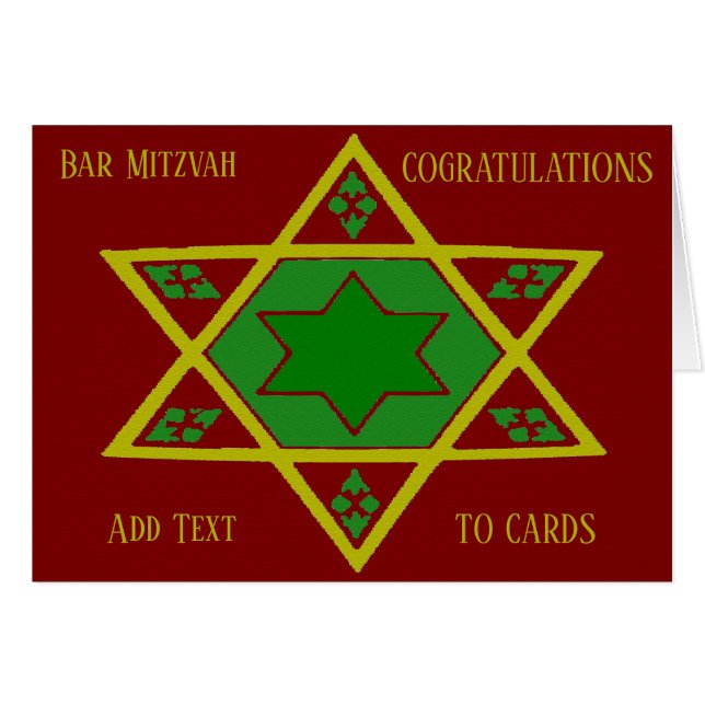 Bar Mitzvah, Star of David Card (Anverso (Horizontal))