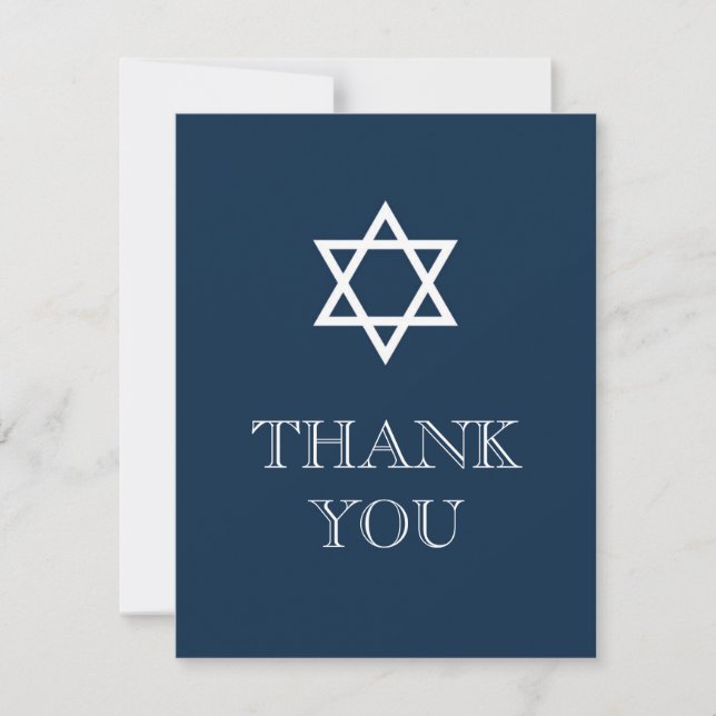 Bar Mitzvah Tarjeta de agradecimiento - Niño (Anverso)