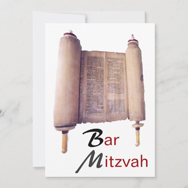 Bar Mitzvah Torah Invitación (Anverso)